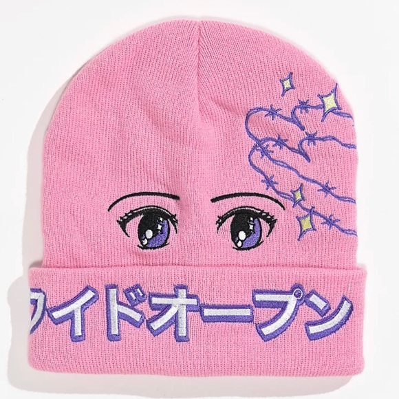 A-Lab Accessories - A-Lab Anime Eyes Pink Beanie
